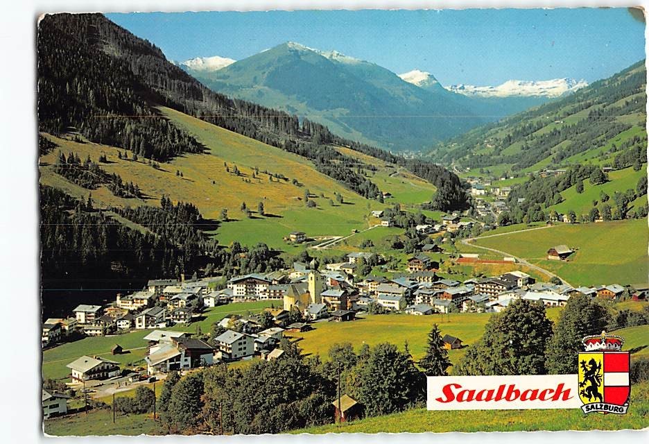 Postcard Panoramic View Saalbach Salzburg Austria