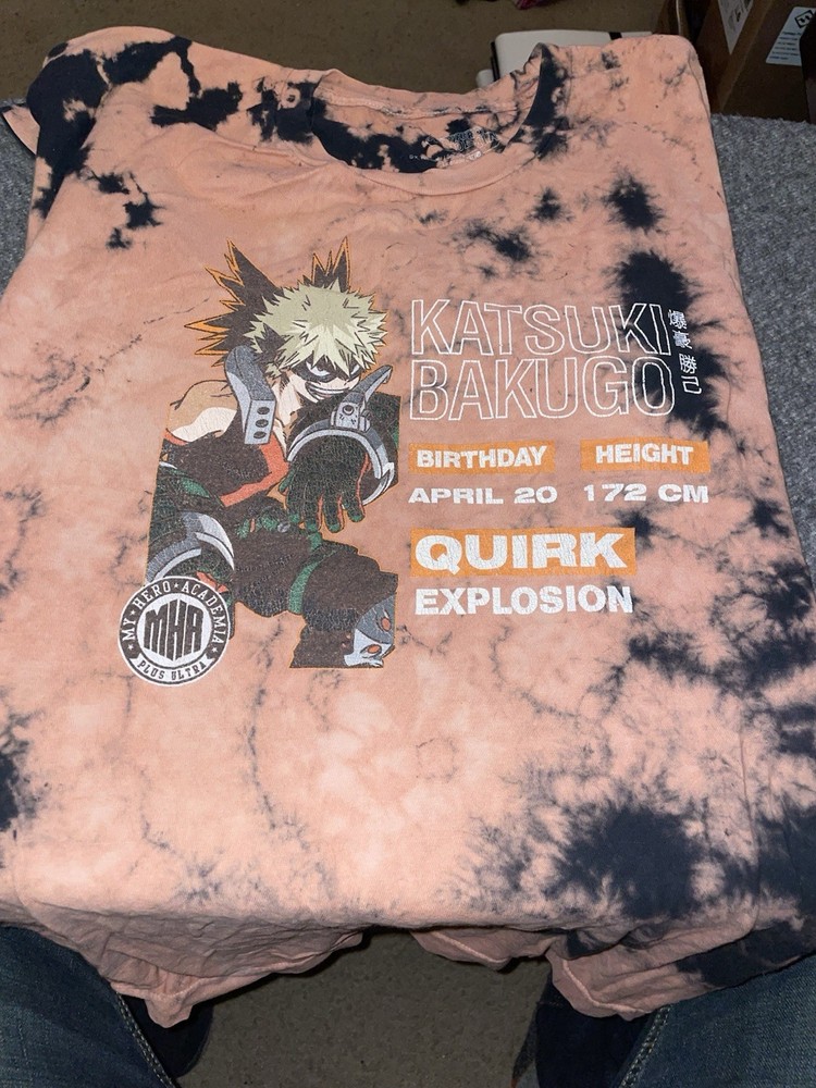 My Hero Academia Graphic T-Shirt Katsuki Bakugo Size Large Short Sleeve