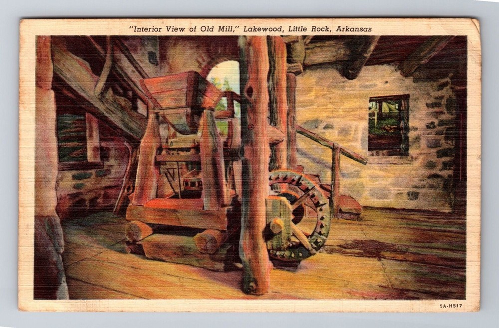 Little Rock AR-Arkansas, Interior View of Old Mill Lakewood, Vintage Postcard