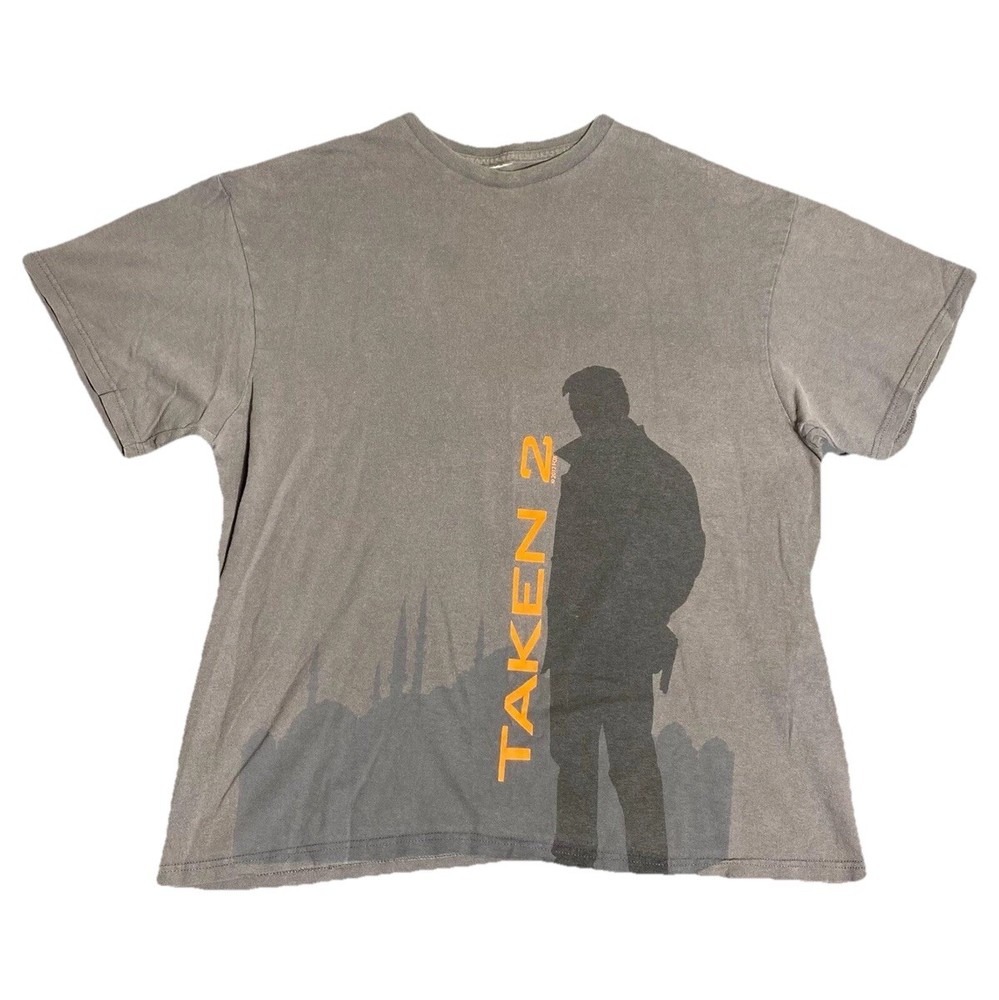 Taken 2 Promo Shirt Mens XL Gray Liam Neeson Movie Action Film Rare Double Sided