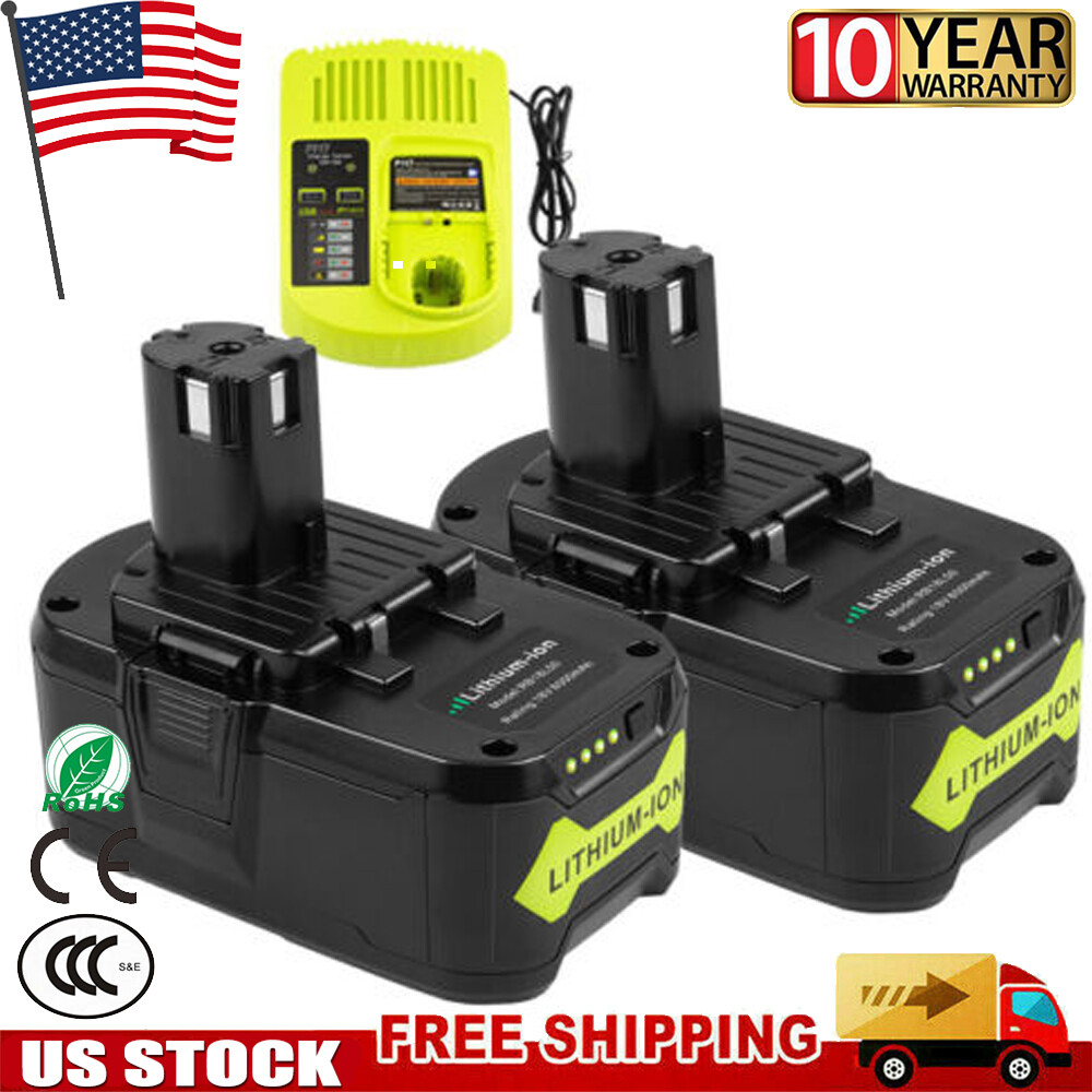 8.0Ah 18Volt For RYOBI P108 18V For One Plus High Capacity Lithium Ion Battery