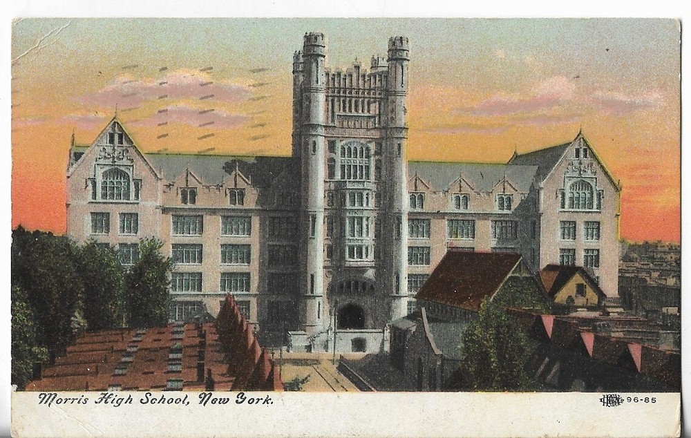 Vtg Postcard- Morris High School - New York 1910