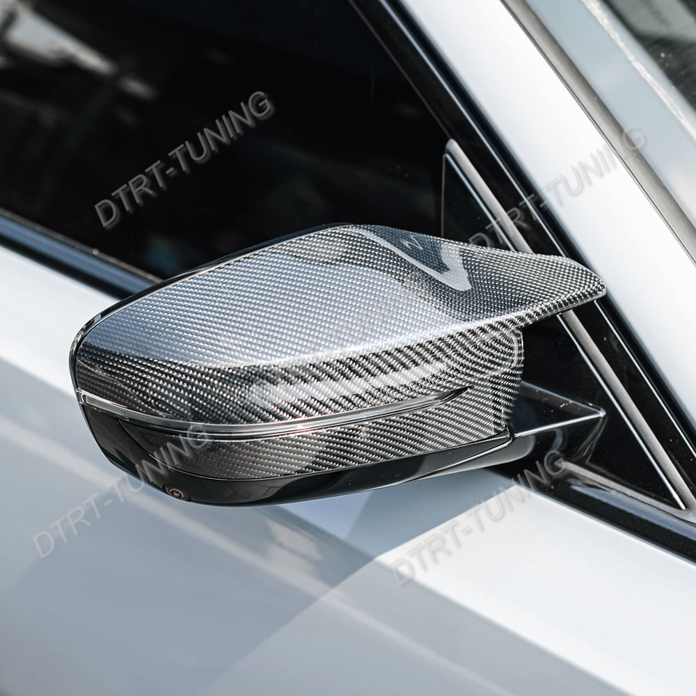 M Style Carbon Fiber Door Mirror Cover Caps For BMW G30 G31 5-Series 2017-2023