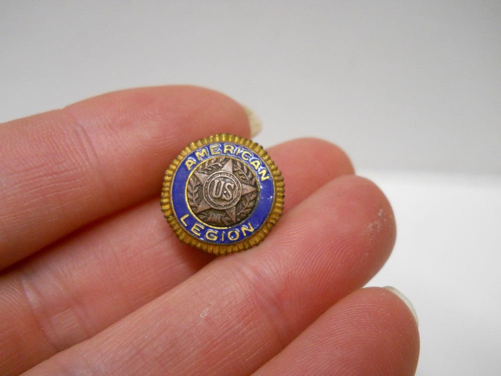 Vintage US American Legion Lapel Hat Pin Gold Tone Pat. Nov. 12, 1919 Screwback