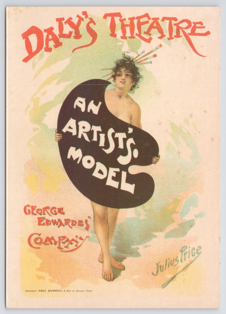 Art~George Edwardes Company Daily Theater~Artists Model~Palette~Continental PC