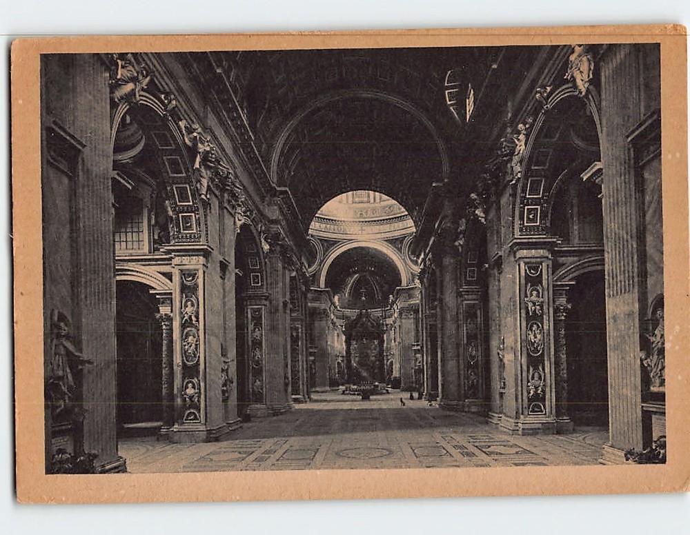 Postcard Interior St Peter's Basilica Rome Italy
