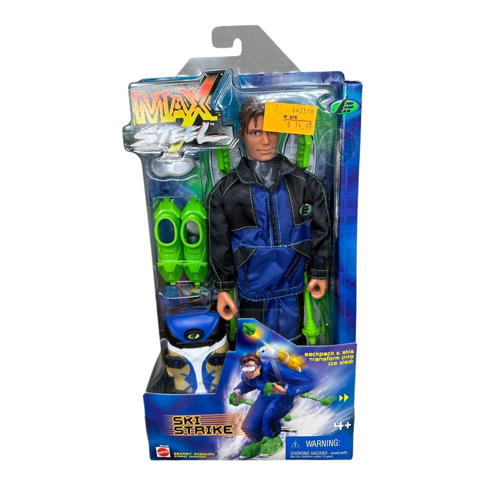 New Ski Strike Max Steel 2000 12-Inch Transforming Backpack Figure