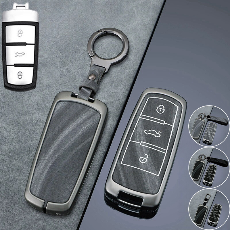 Zinc Alloy Leather Car Key Fob Case Cover Bag For VW Passat Fine CC B6 Magotan