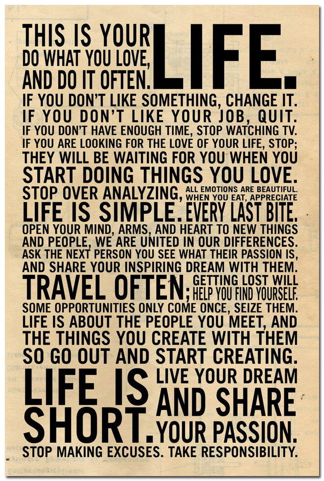 80486 Motivational Inspirational Wall Art Poster This Is Your Life