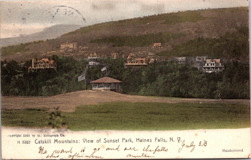 Vintage Postcard Catskill Mountains Sunset Park Haines Falls New York 1906 22506