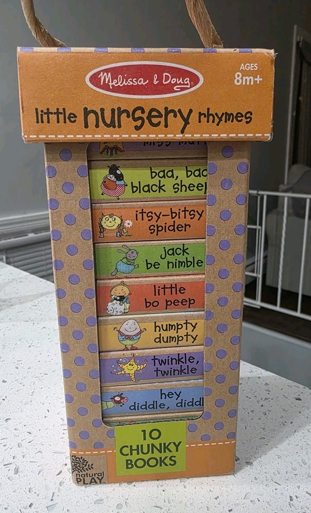 Melissa & Doug Book Tower Little Nursery Rhyme 10 Chunky Books Like New