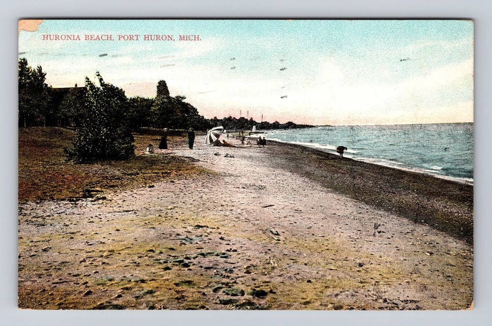 Port Huron MI-Michigan, Huronia Beach, Antique Vintage Souvenir Postcard