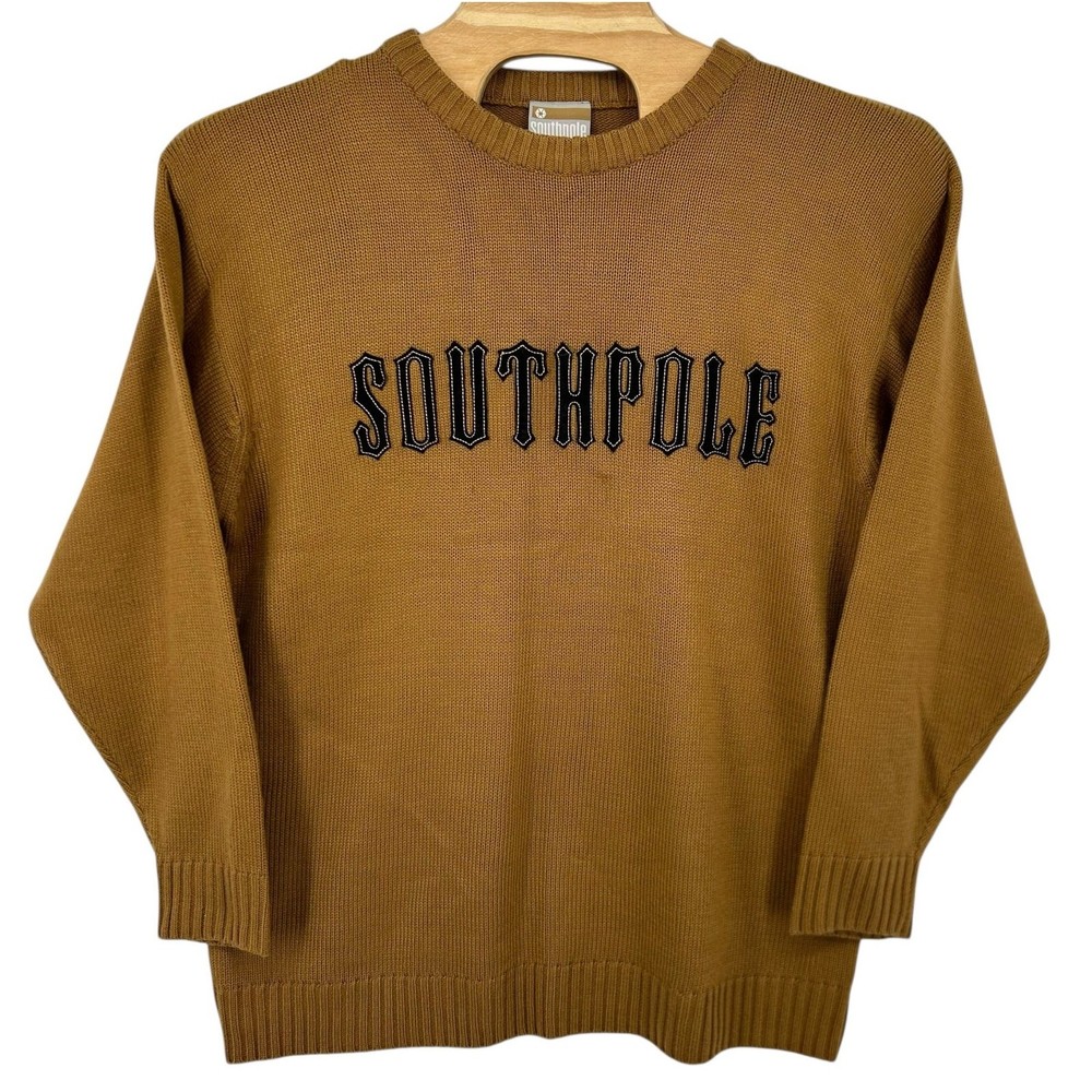 Vintage Y2K Southpole Embroidered Sweater Hip Hop Acrylic Pullover Men’s Large