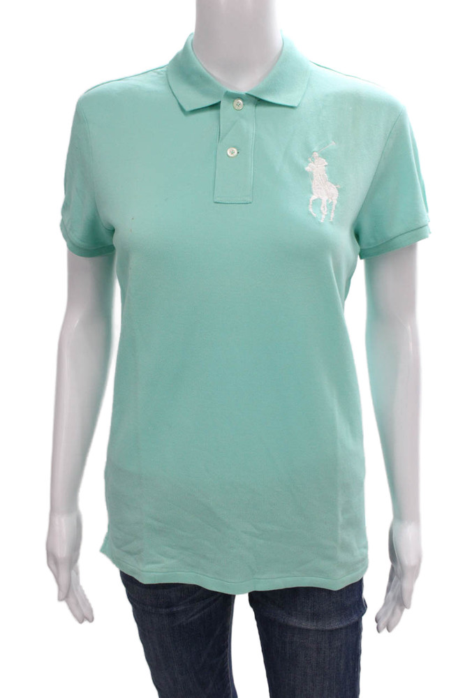 Ralph Lauren Golf Women Basic Polo Green Cotton Short Sleeve Collared Size MFree Shipping in US $100+ Orders | $6.95 Orders Below