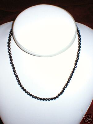 Hand-Tied Black Onyx 3mm Bead Necklace for Timeless Elegance