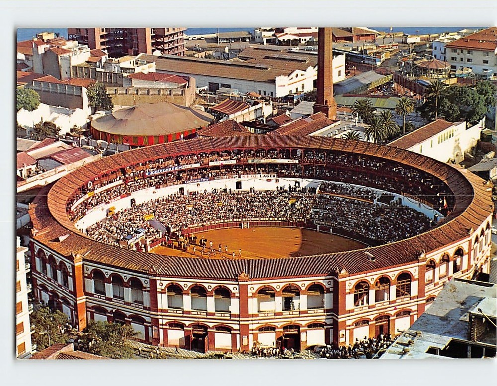 Postcard Aerial View Plaza de Toros Malaga Spain