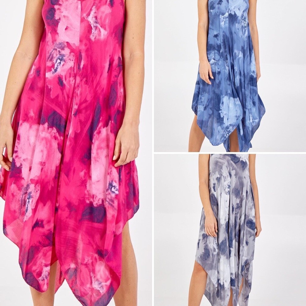 Abstract Asymmetric Hem Print Dress for a Bold Fashion Statement-image