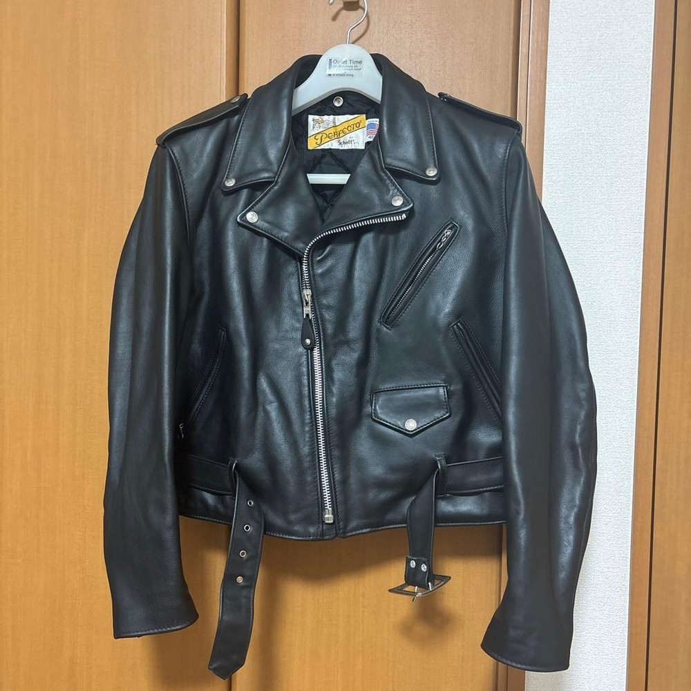 Schott 618 Double Riders Leather Jacket Size 46 Made in USA Vintage