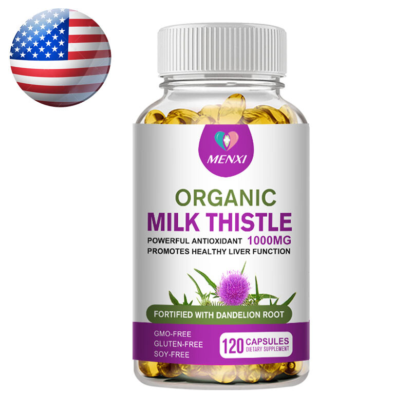 1000MG Milk Thistle (Silymarin) Dandelion Root Capsules Liver Health Supplement