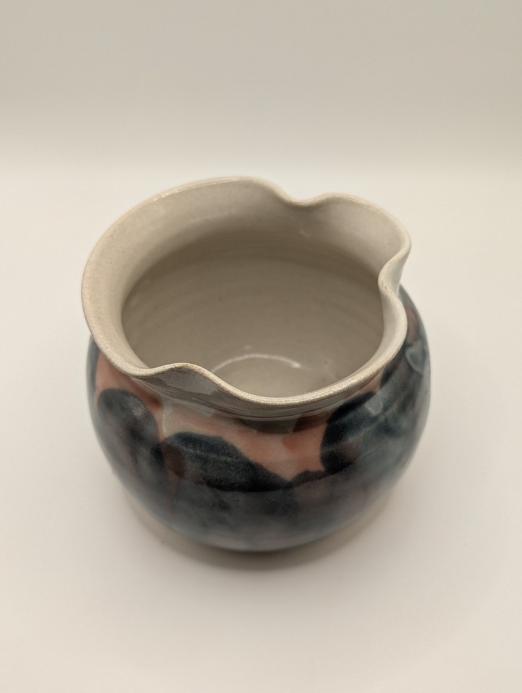 Handcrafted  Asymmetrical Ceramic Pottery Bowl/ Pot With Multicolor Design