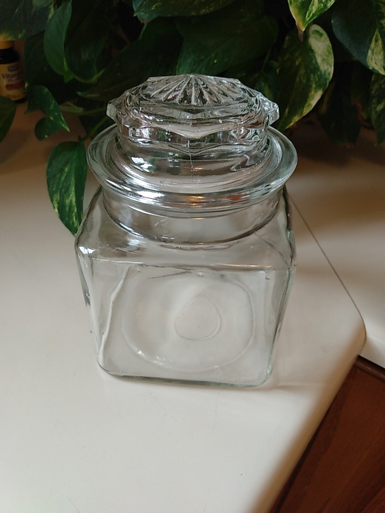 Vintage Anchor Hocking Glass Jar With Lid