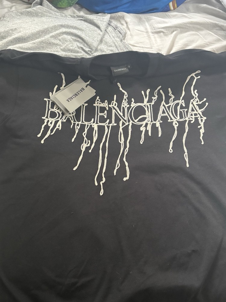 Balenciaga Logo Embroidered Cotton Shirt for Men