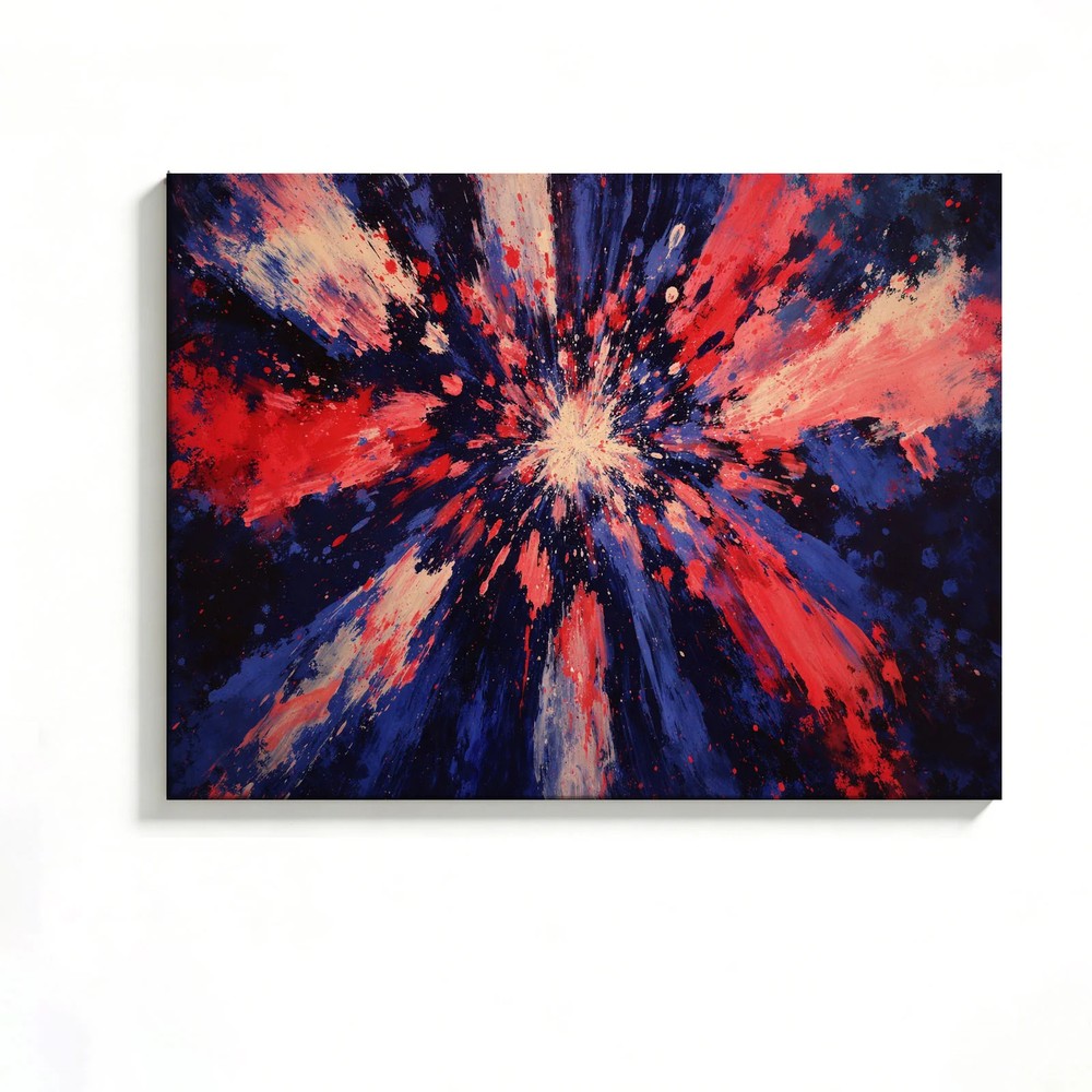 Explosion Abstract Canvas Painting 2D Flat Frameless Wall Art Home Office Decor
