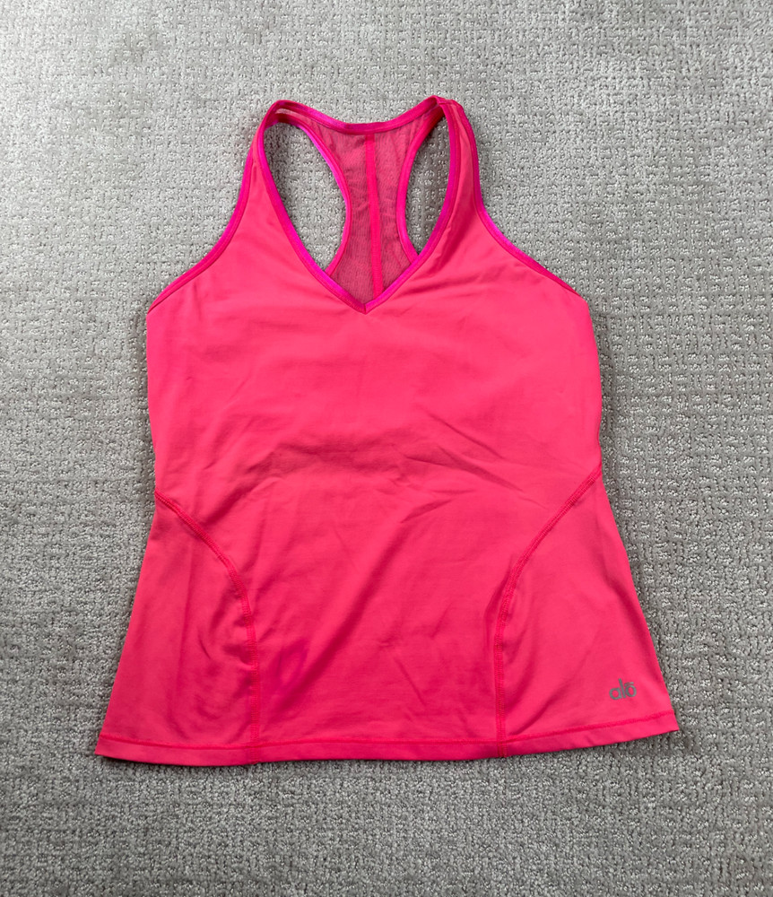 Alo Tank Top Womens S? Hot Pink Racerback Built-In Bra Athleticwear Gymwear Yoga
