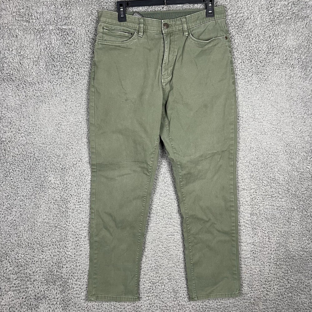 English Laundry Pants Men's 32 x 30 Chino Army Green Straight Leg Stretch Casual