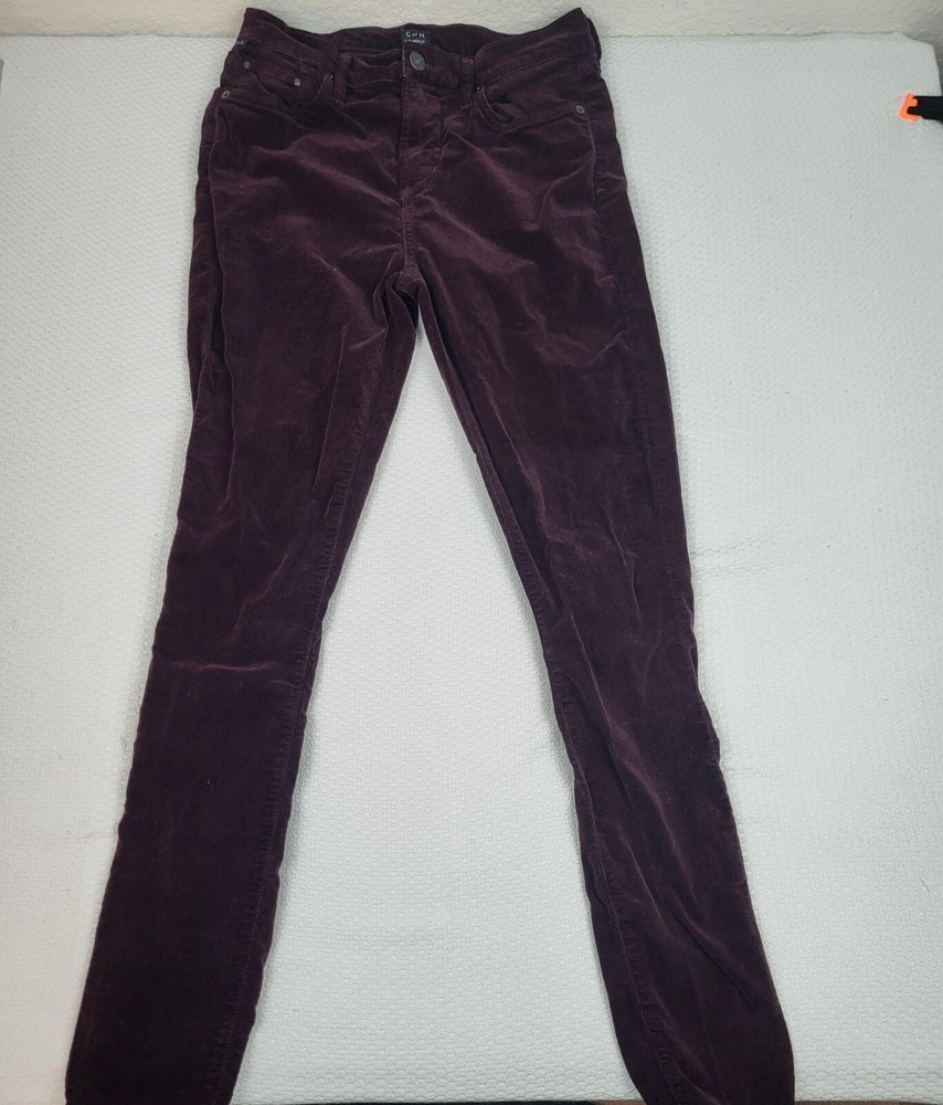Citizens Of Humanity Velvet Pants Womens 25 Red Corduroy Cotton High Rise Skinny