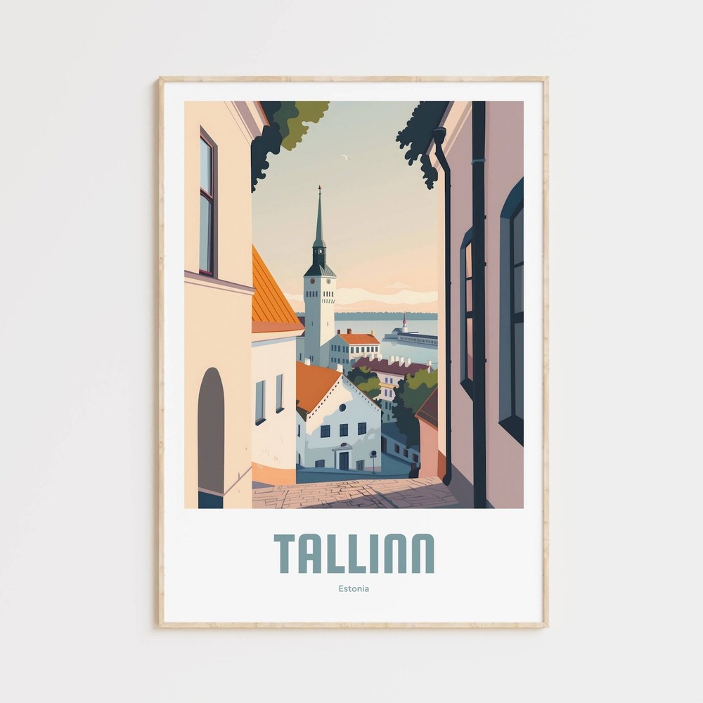 Tallinn Poster Vintage Travel Poster Retro Tallinn Travel Poster Gift Tallinn