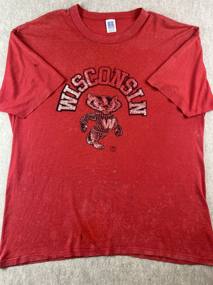 1988 Wisconsin Badgers vintage red single stitch t-shirt Size XL