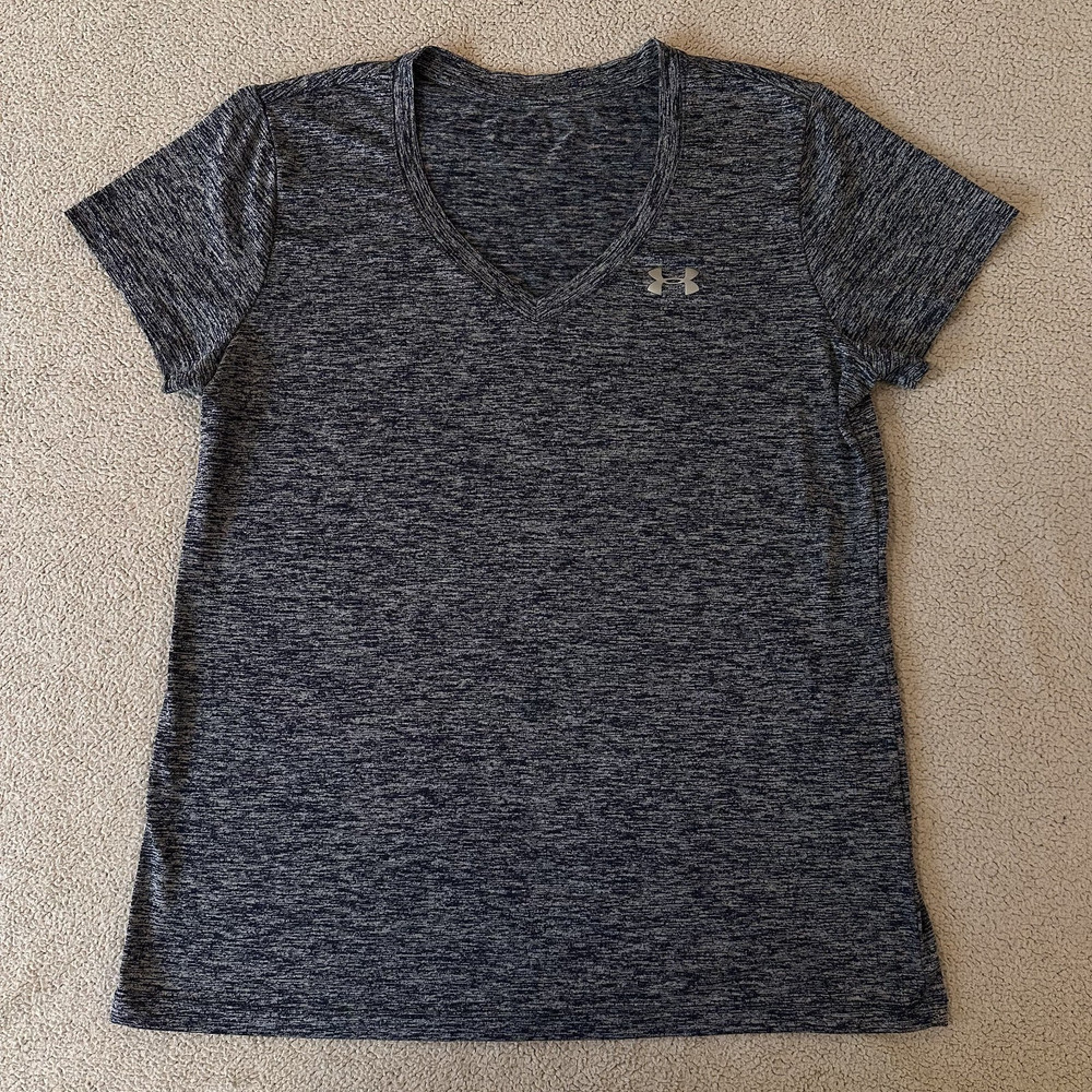 Under Armour Womens Gray Loose Fit Activewear T-Shirt Size Medium