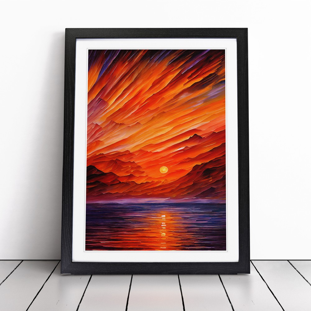 Ocean Sunset View No.2 Wall Art Print Framed Canvas Picture Poster Decor