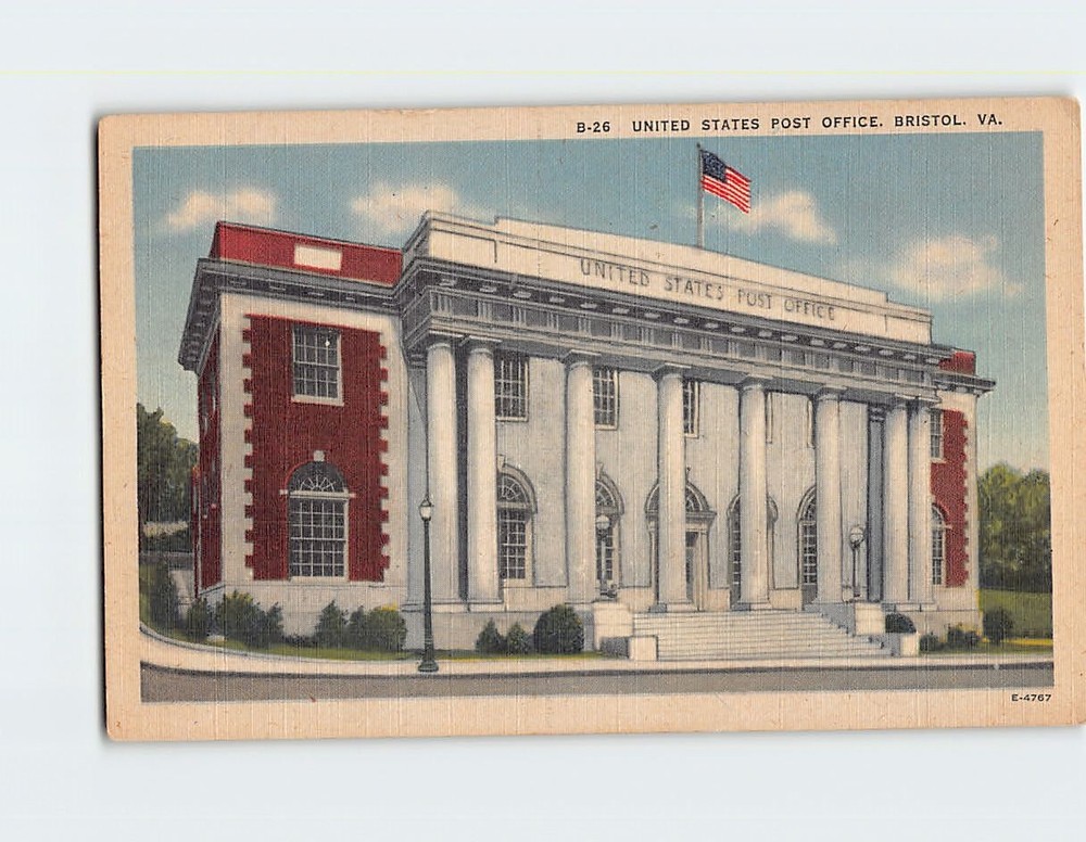 Postcard United States Post Office Bristol Virginia USA