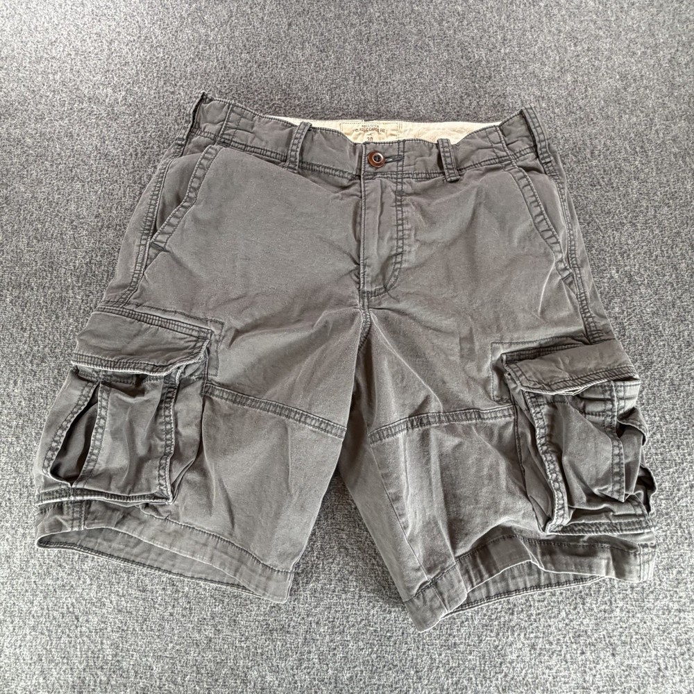 Hollister Cargo Shorts Men’s 30 Gray Classic Fit Utility Y2K Style Casual