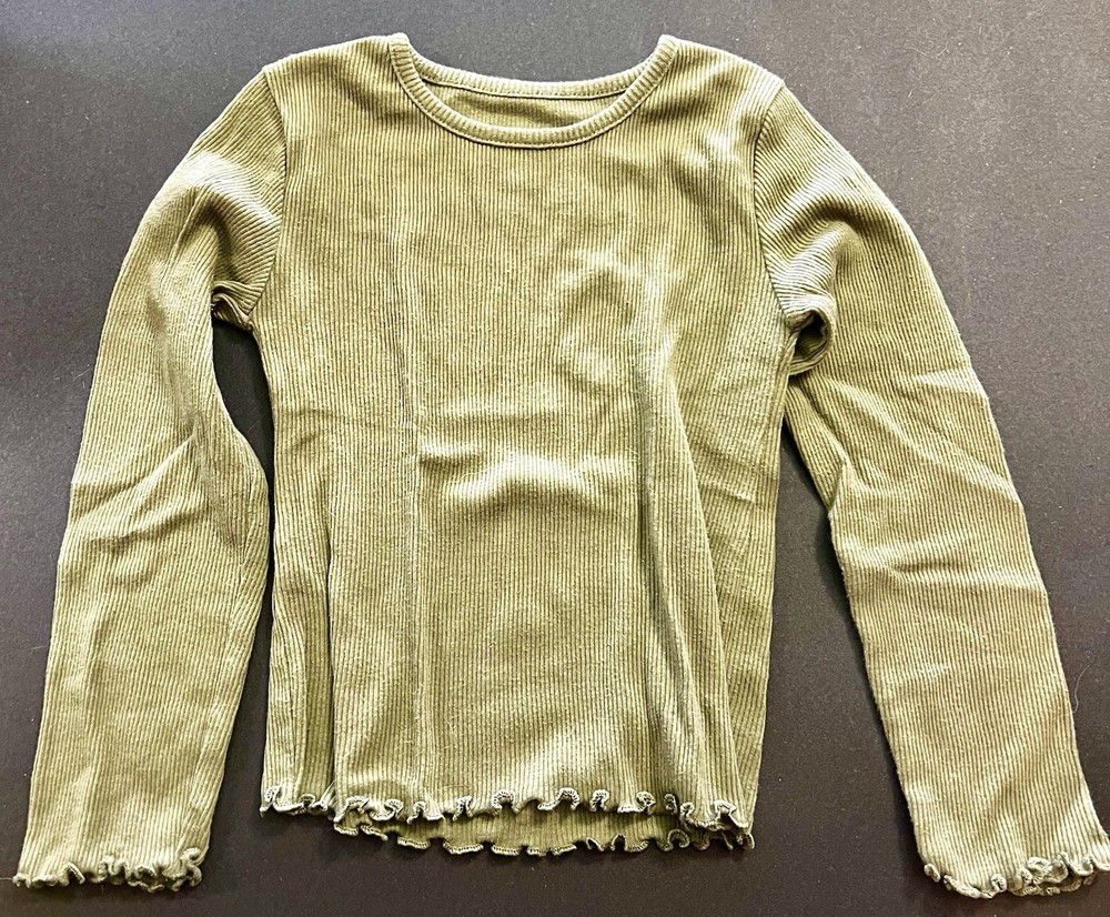 Okie Dokie Green Long Sleeve Ribbed T-Shirt Toddlers Size 4T