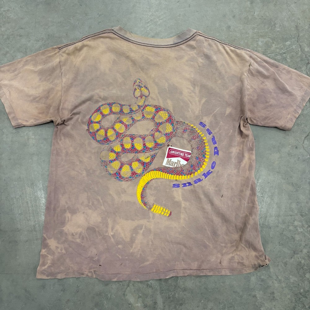 Vintage 90s MARLBORO Adventure Snake Pass Gradient Fade Ultra RARE T-Shirt XL