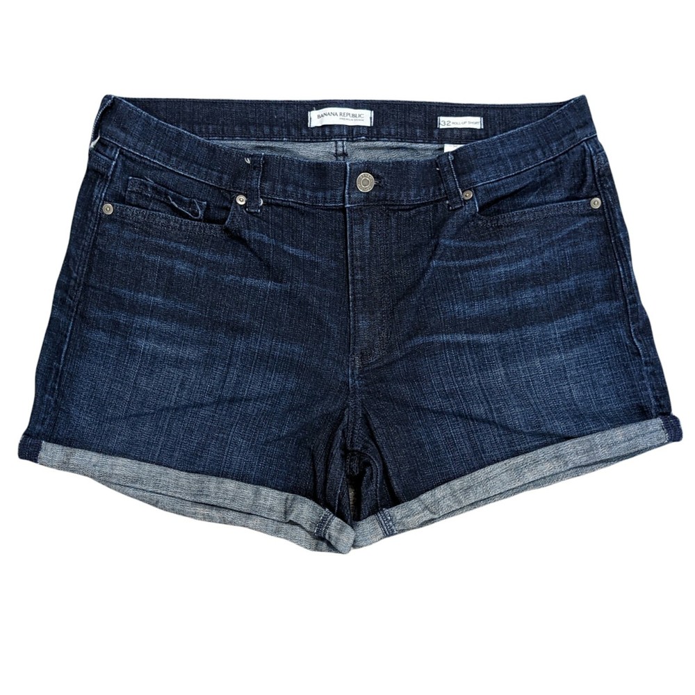 Banana Republic Roll-Up Denim Jeans Shorts Women Size 32 Inseam 4