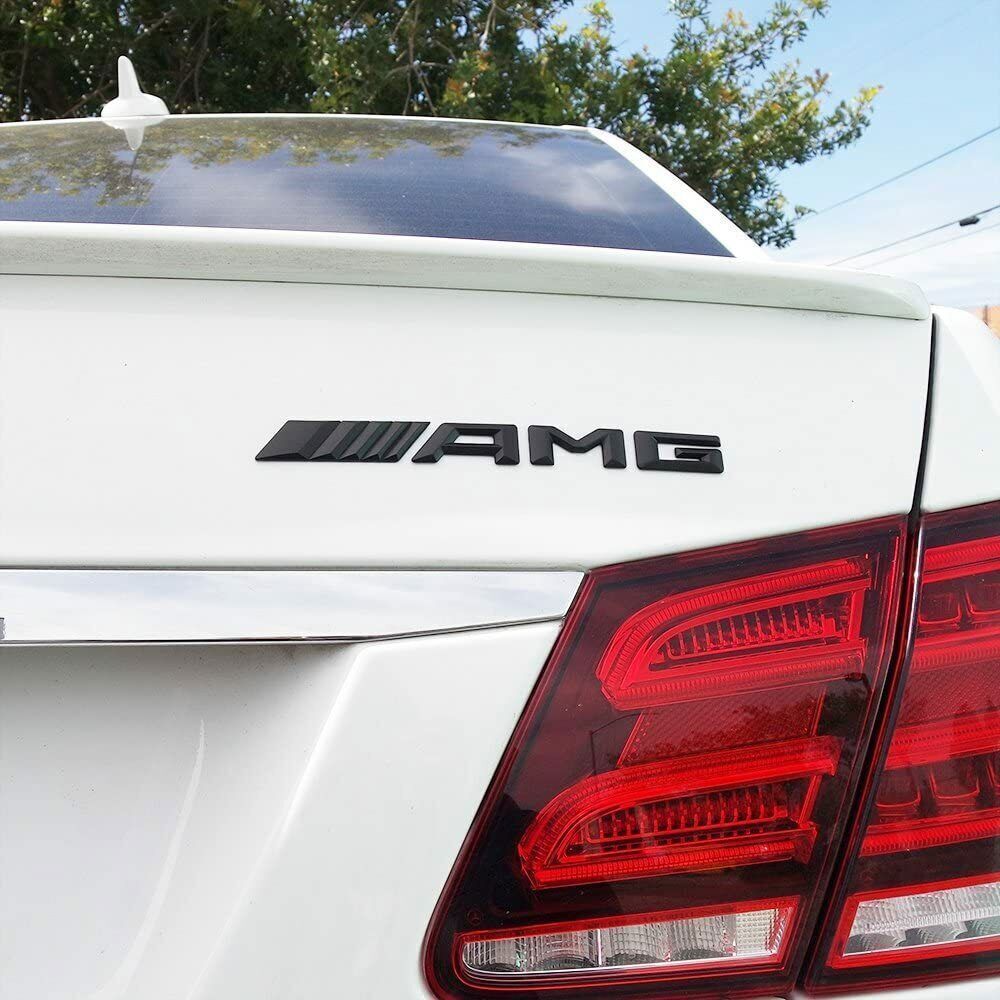 Black Rear Trunk 3D Logo Badge Emblem Ornament Decoration for Mercedes-Benz AMG