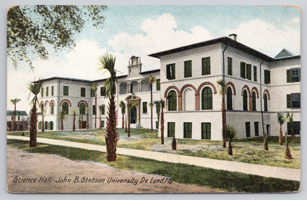 Science Hall Stetson University DeLand FL Early 1900s Postcard Hugh C. Leighton