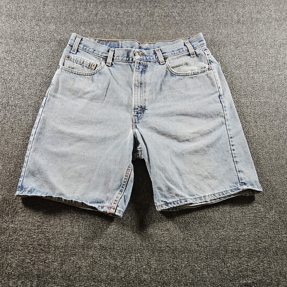 Levis 550 Shorts Mens 36 Light Blue Denim Relaxed Bermuda Vintage USA 90s