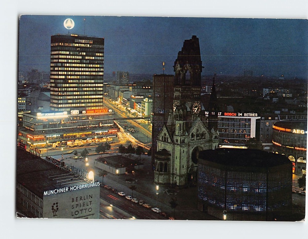 Postcard Kaiser Wilhelm Memorial Church & Europa-Center Berlin Germany