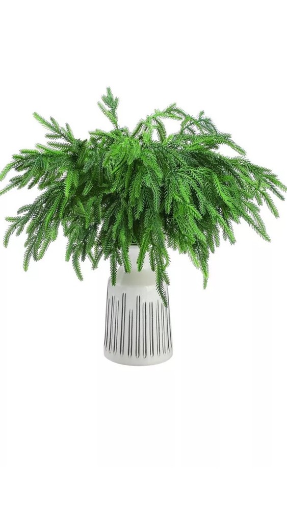 Jutom 50-Piece 18-Inch Artificial Christmas Norfolk Pine Branches