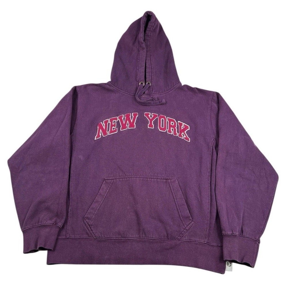 Vintage Y2K New York Spell Out Heavyweight Hoodie Purple Women’s Size XL