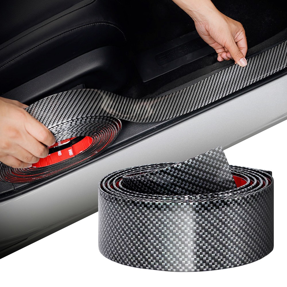 Car 3CM * 2M Carbon Fiber Auto Door Plate Sill Scuff Cover Anti Scratch Sticker