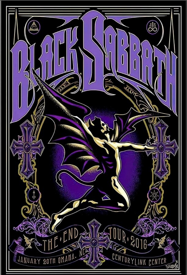 Black Sabbath 2016 Omaha NE Tour Poster Fan Gift Memorabilia