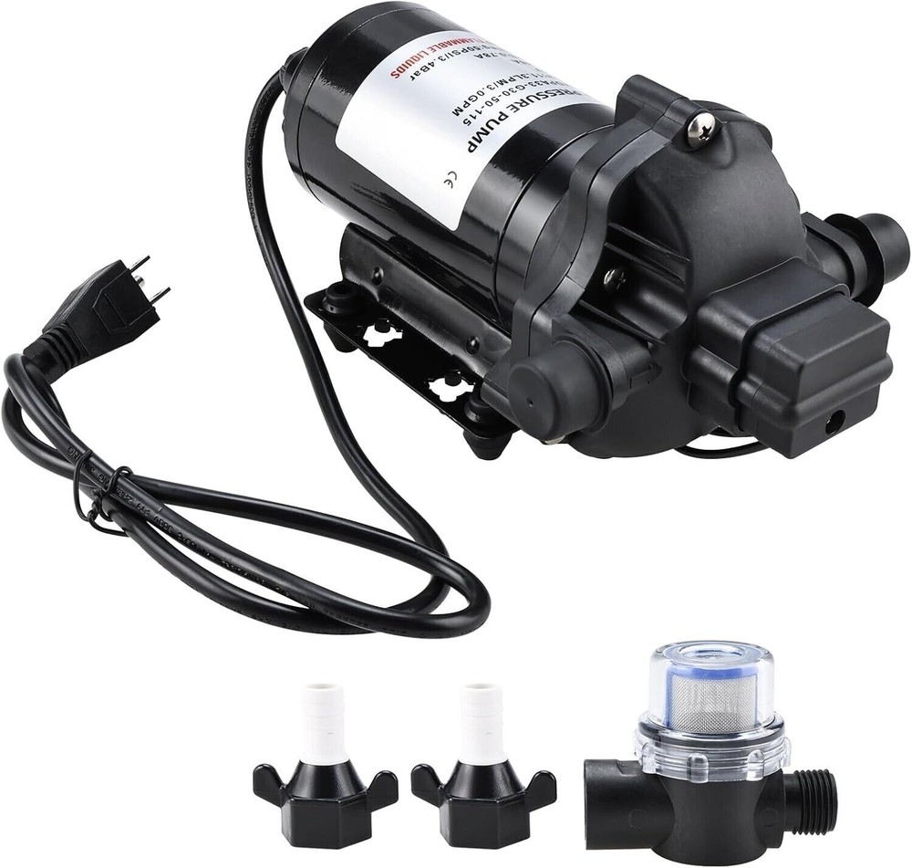 115V Water Pressure Diaphragm Pump Self Priming Pump 50PSI 3.0GPM Marine Boat RV