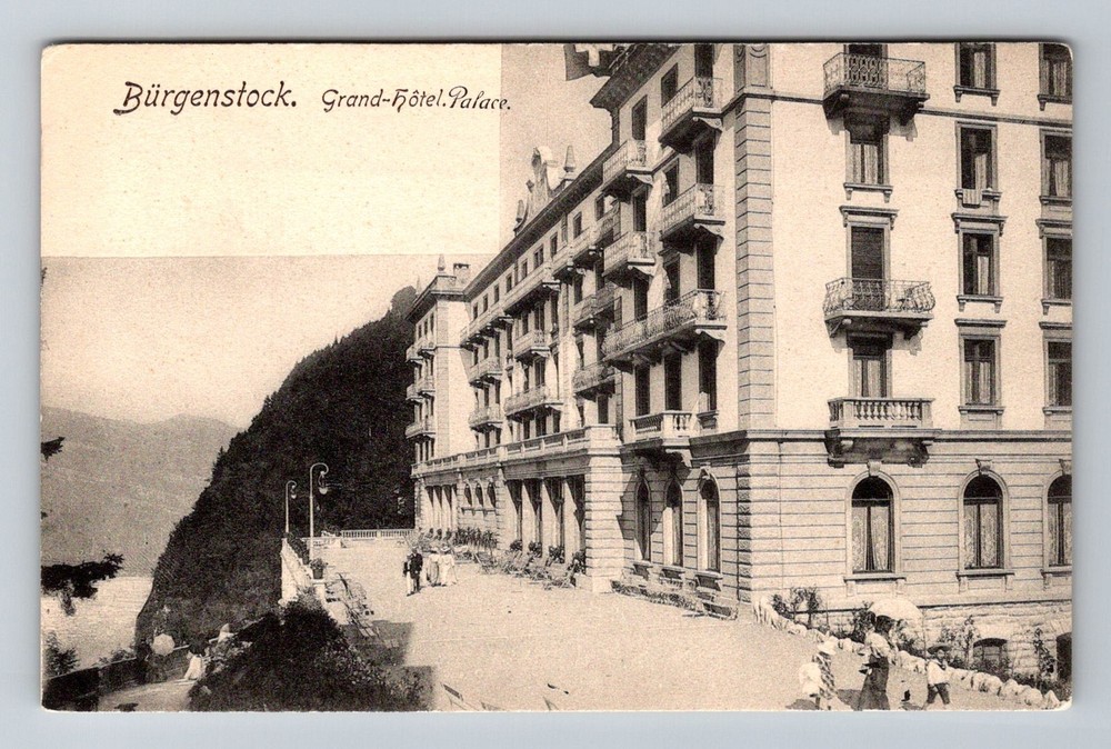 Switzerland- Burgenstock Lake Lucerne Grand Hotel Palace Old PC Vintage Postcard