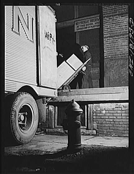 New York NY 1930s Associated Transport Co Trucking Terminal Loading Dock